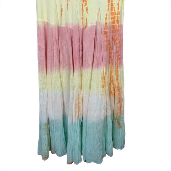 The Pyramid Collection Tie Dye Maxi Dress Sleeveless Colorful Cotton Women's L - Picture 8 of 10